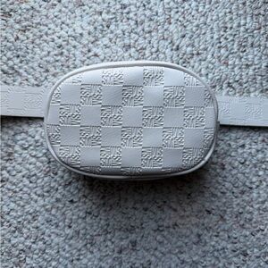 Steve Madden White Embossed Belt Bag